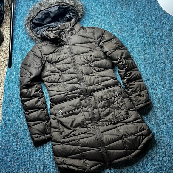 Columbia Down Home Diva Long Winter Jacket Duck Down With Faux Fur Hood - Picture 2 of 12